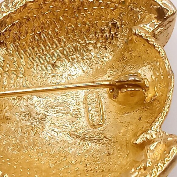 Roman Ladybug Brooch Gold Tone Black Red Enamel White Rhinestone Lapel Pin VTG - Picture 9 of 11